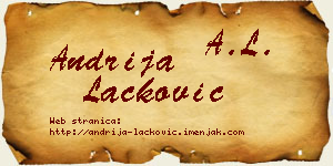 Andrija Lacković vizit kartica